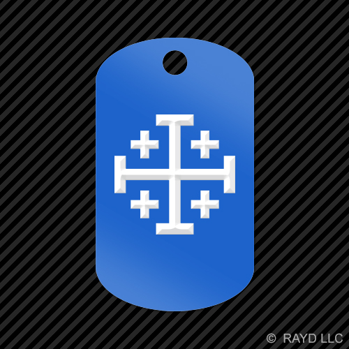 Jerusalem Cross Keychain GI dog tag engraved many colors christian religous - Picture 6 of 12