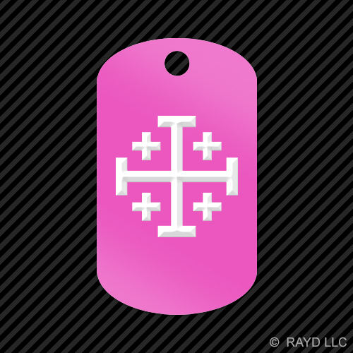 Jerusalem Cross Keychain GI dog tag engraved many colors christian religous - Picture 9 of 12