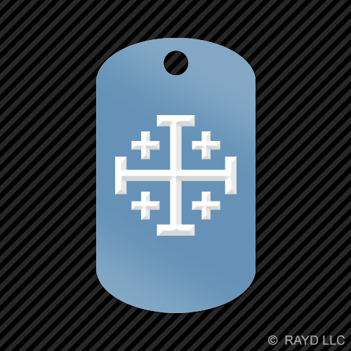 Jerusalem Cross Keychain GI dog tag engraved many colors christian religous - Picture 7 of 12