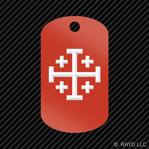 Jerusalem Cross Keychain GI dog tag engraved many colors christian religous - Picture 12 of 12