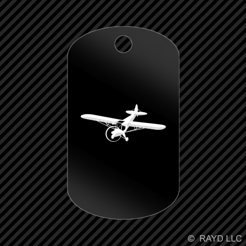 Flying Piper J3 Cub Keychain GI dog tag engraved many colors airplane plane - Picture 2 of 12