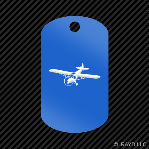 Flying Piper J3 Cub Keychain GI dog tag engraved many colors airplane plane - Picture 6 of 12