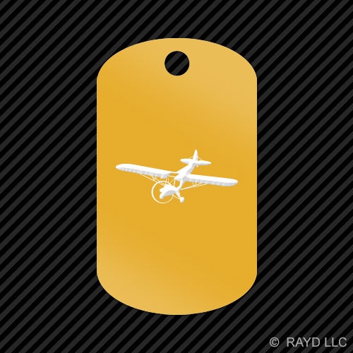Flying Piper J3 Cub Keychain GI dog tag engraved many colors airplane plane - Picture 10 of 12