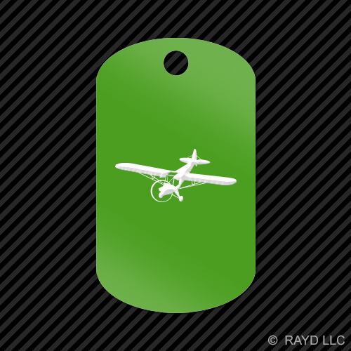 Flying Piper J3 Cub Keychain GI dog tag engraved many colors airplane plane - Picture 5 of 12