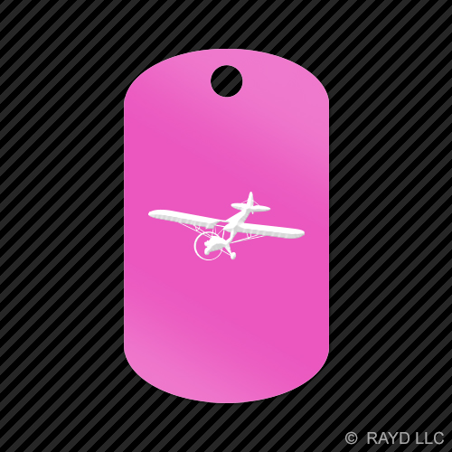 Flying Piper J3 Cub Keychain GI dog tag engraved many colors airplane plane - Picture 9 of 12