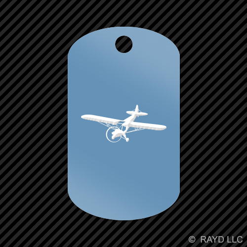 Flying Piper J3 Cub Keychain GI dog tag engraved many colors airplane plane - Picture 7 of 12