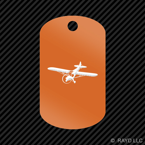 Flying Piper J3 Cub Keychain GI dog tag engraved many colors airplane plane - Picture 11 of 12