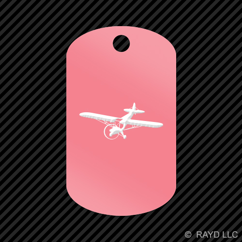 Flying Piper J3 Cub Keychain GI dog tag engraved many colors airplane plane - Picture 4 of 12