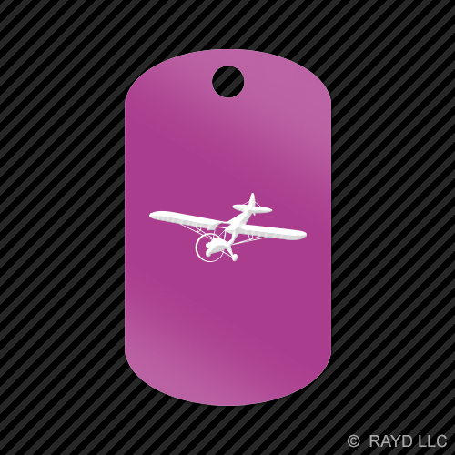 Flying Piper J3 Cub Keychain GI dog tag engraved many colors airplane plane - Picture 8 of 12
