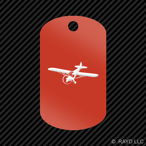 Flying Piper J3 Cub Keychain GI dog tag engraved many colors airplane plane - Picture 12 of 12