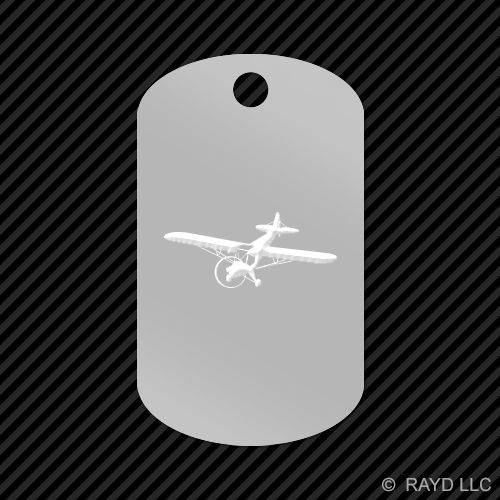 Flying Piper J3 Cub Keychain GI dog tag engraved many colors airplane plane - Picture 3 of 12