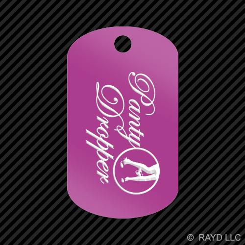 Panty Dropper Keychain Round with Tab dog engraved many colors 