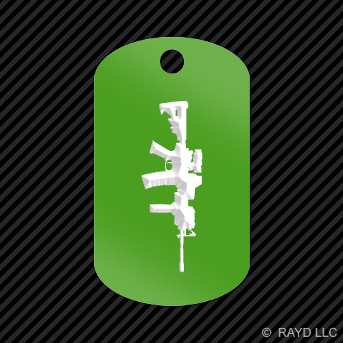 AR15 M16 Portachiavi GI dog tag inciso molti colori ar-15 m-16 2a #4 - Foto 5 di 12