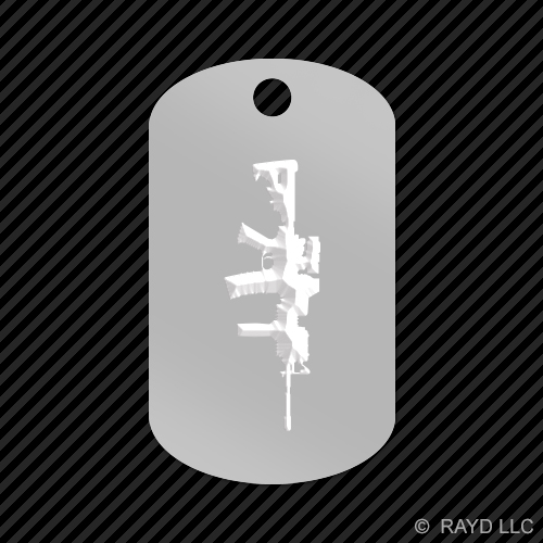 AR15 M16 Portachiavi GI dog tag inciso molti colori ar-15 m-16 2a #4 - Foto 3 di 12