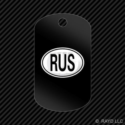 Russia Oval Keychain GI dog tag engraved many colors country code RUS - Picture 2 of 12