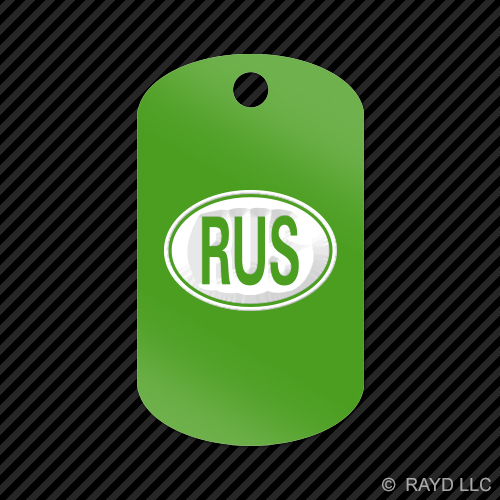 Russia Oval Keychain GI dog tag engraved many colors country code RUS - Picture 5 of 12
