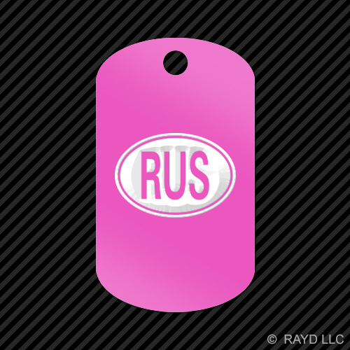 Russia Oval Keychain GI dog tag engraved many colors country code RUS - Picture 9 of 12