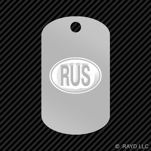Russia Oval Keychain GI dog tag engraved many colors country code RUS - Picture 3 of 12