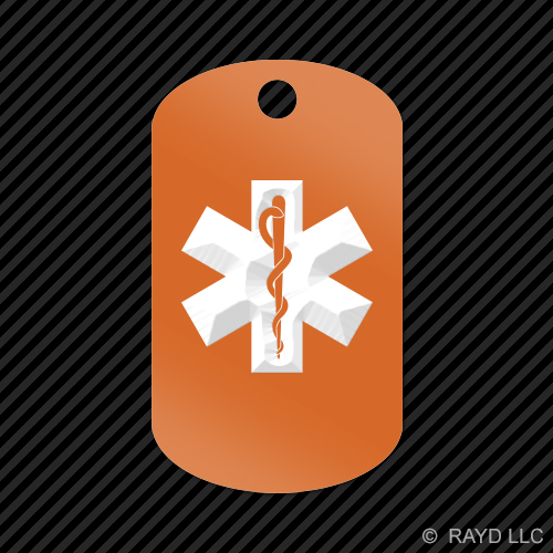 Star of Life Keychain GI dog tag engraved many colors  emt #2 