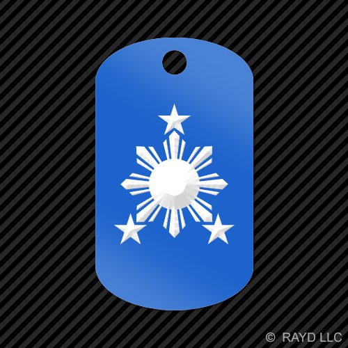 Filippine Sole Portachiavi GI dog tag inciso molti colori #2 stelle filippino - Foto 6 di 12