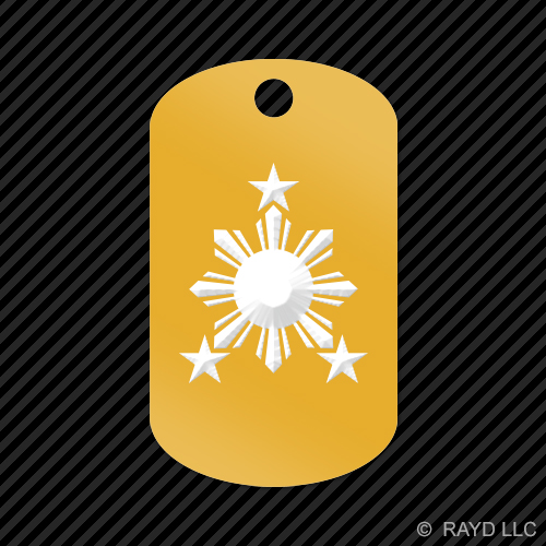 Filippine Sole Portachiavi GI dog tag inciso molti colori #2 stelle filippino - Foto 10 di 12