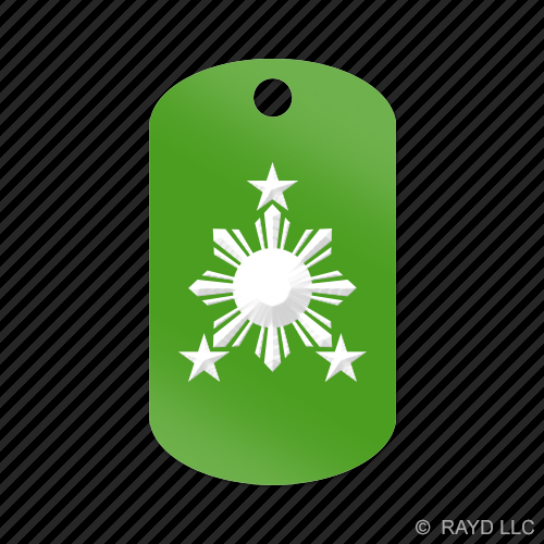 Filippine Sole Portachiavi GI dog tag inciso molti colori #2 stelle filippino - Foto 5 di 12