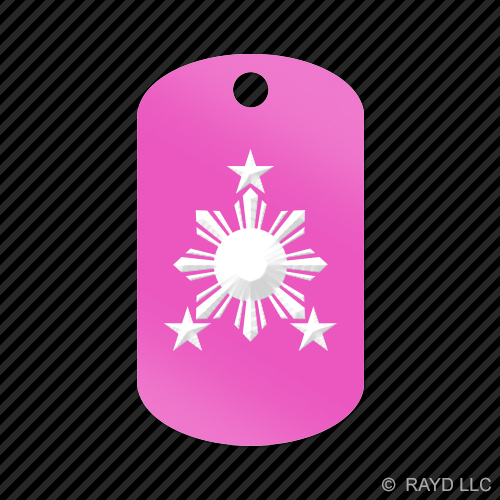 Filippine Sole Portachiavi GI dog tag inciso molti colori #2 stelle filippino - Foto 9 di 12