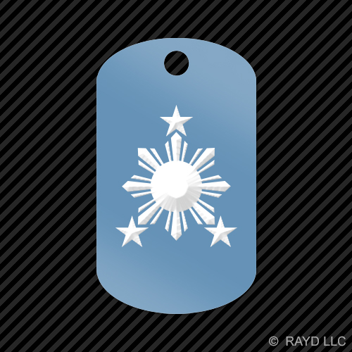 Filippine Sole Portachiavi GI dog tag inciso molti colori #2 stelle filippino - Foto 7 di 12