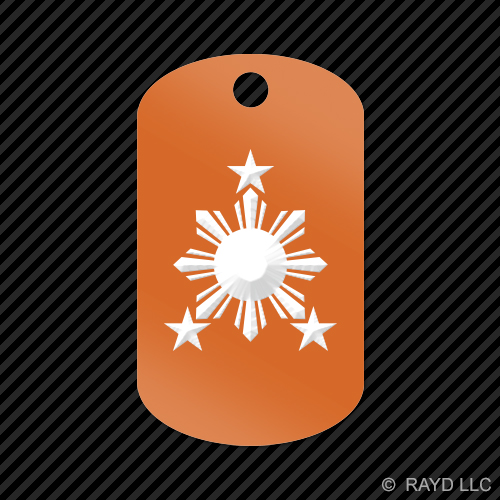 Filippine Sole Portachiavi GI dog tag inciso molti colori #2 stelle filippino - Foto 11 di 12