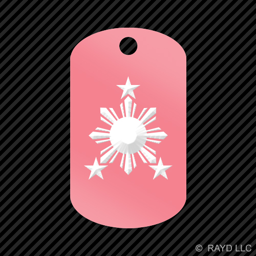 Filippine Sole Portachiavi GI dog tag inciso molti colori #2 stelle filippino - Foto 4 di 12