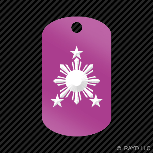 Filippine Sole Portachiavi GI dog tag inciso molti colori #2 stelle filippino - Foto 8 di 12