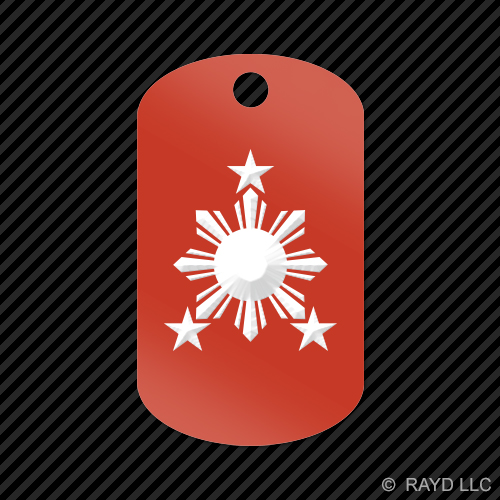 Filippine Sole Portachiavi GI dog tag inciso molti colori #2 stelle filippino - Foto 12 di 12