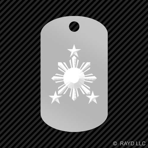 Filippine Sole Portachiavi GI dog tag inciso molti colori #2 stelle filippino - Foto 3 di 12