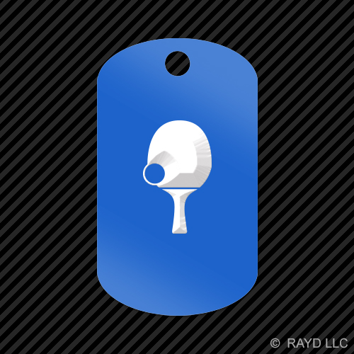 Table Tennis Keychain GI dog tag engraved many colors ping pong - Picture 6 of 12