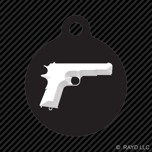 Model 1911 Keychain Round with Tab dog engraved many colors m1911 - Picture 2 of 11