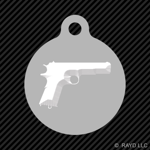 Model 1911 Keychain Round with Tab dog engraved many colors m1911 - Picture 3 of 11