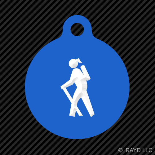 Schlüsselanhänger weiblich Camping Wanderer rund mit Lasche graviert viele Farben Backpacking - Bild 5 von 11