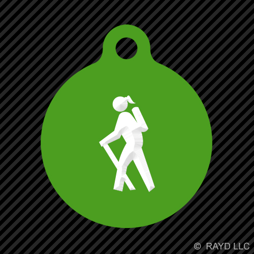 Schlüsselanhänger weiblich Camping Wanderer rund mit Lasche graviert viele Farben Backpacking - Bild 4 von 11