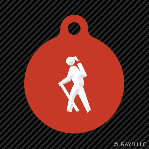 Schlüsselanhänger weiblich Camping Wanderer rund mit Lasche graviert viele Farben Backpacking - Bild 11 von 11