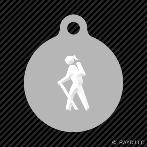 Schlüsselanhänger weiblich Camping Wanderer rund mit Lasche graviert viele Farben Backpacking - Bild 3 von 11