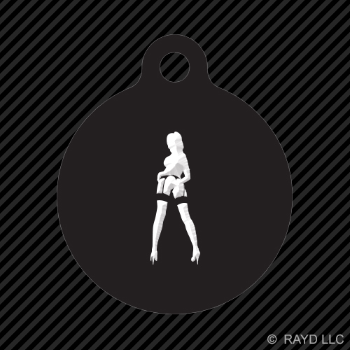 Portachiavi sexy spogliarellista bambina tondo con linguetta cane inciso tanti colori #5 - Foto 2 di 11