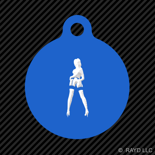 Portachiavi sexy spogliarellista bambina tondo con linguetta cane inciso tanti colori #5 - Foto 5 di 11