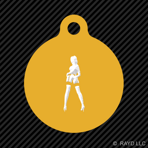 Portachiavi sexy spogliarellista bambina tondo con linguetta cane inciso tanti colori #5 - Foto 9 di 11