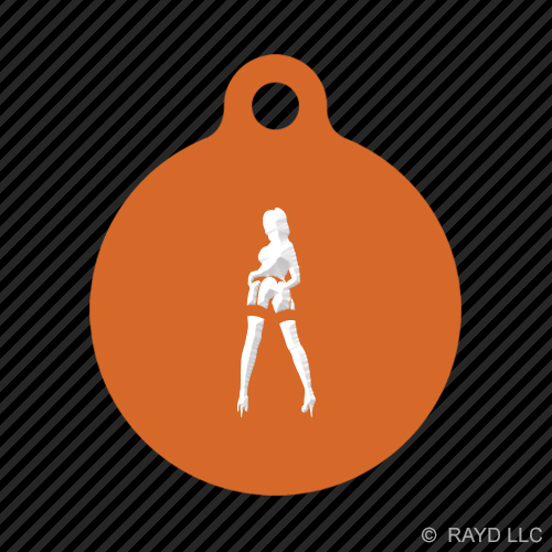 Portachiavi sexy spogliarellista bambina tondo con linguetta cane inciso tanti colori #5 - Foto 10 di 11