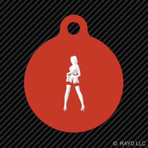 Portachiavi sexy spogliarellista bambina tondo con linguetta cane inciso tanti colori #5 - Foto 11 di 11