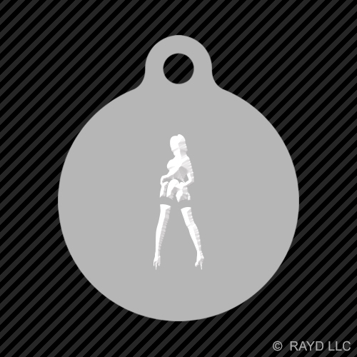 Portachiavi sexy spogliarellista bambina tondo con linguetta cane inciso tanti colori #5 - Foto 3 di 11