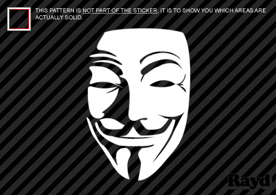 2x) V for Vendetta Mask Sticker Decal Die Cut  