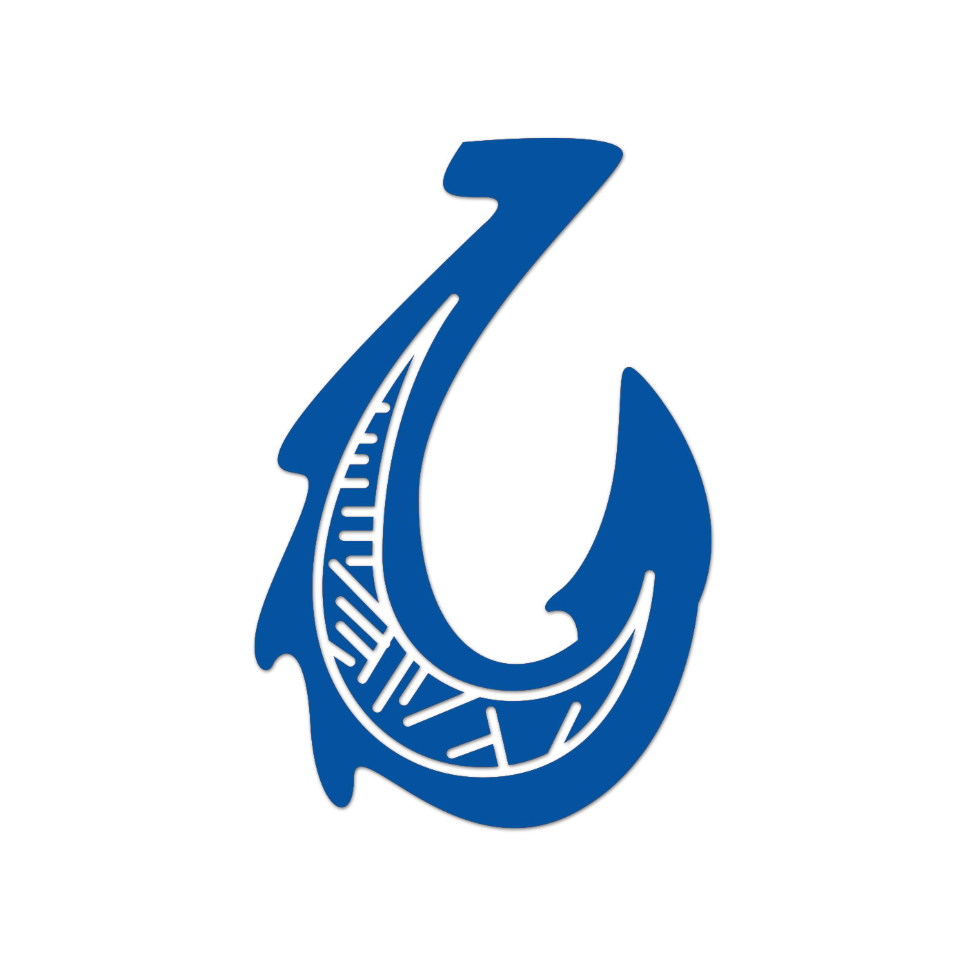 blue polynesian fish hook Circle Pendant I Nautical Treasure Jewelry by Nautical Treasure Jewelry and good luck Hawaiian Polynesian Fish Hook Sticker