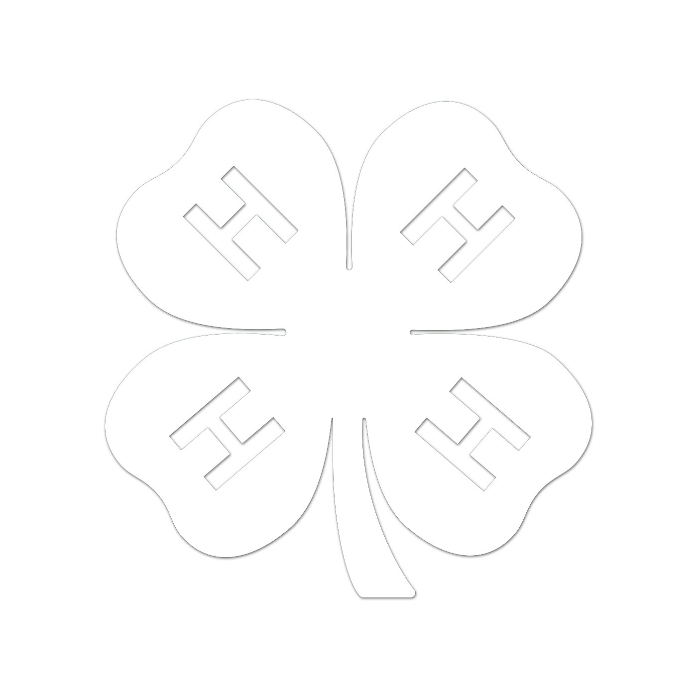 4-H Green Clover Sticker Decal Die Cut