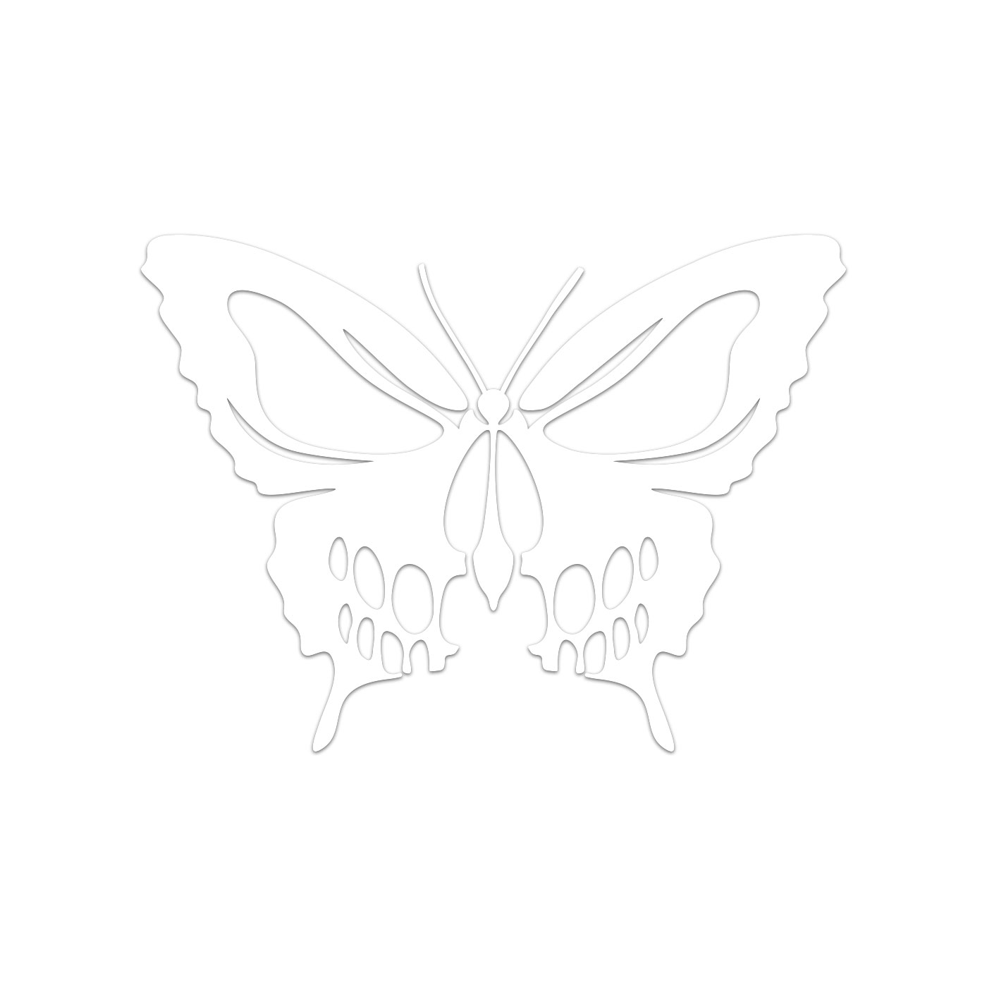 Skull Butterfly Sticker Decal Die Cut